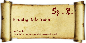 Szuchy Nándor névjegykártya